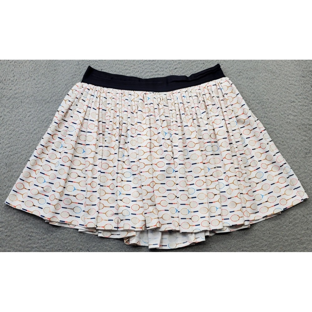 T By Talbots Lightweight Pique Skort Womens Medium Multi Racquet Print Athletic